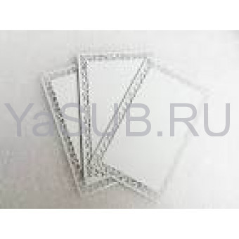 Визитка металическая для сублимации (цвет белый, римский орнамент) / 54x86 мм (толстые)