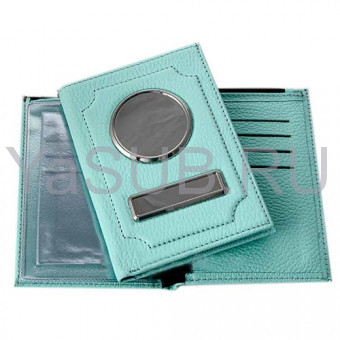 Автодокументы Обложка с портмоне из натуральной кожи Флотер – Бирюза