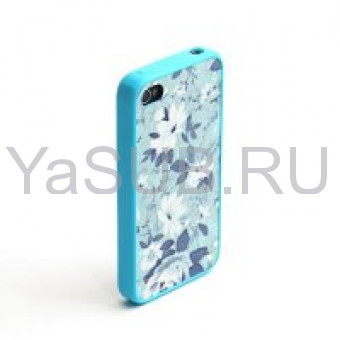 Чехол для iPhone 4/4S (пластик, голубой) для сублимации