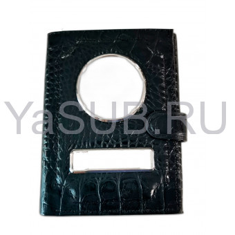 Автодокументы Обложка 5в1 портмоне с замочком, отдел для паспорта – кожа Кайман на застежке