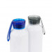 Спорт бутылка - Фляжка 750 мл цветной силиконовый ремешок СЕРАЯ крыжка, бел. металл для сублимации